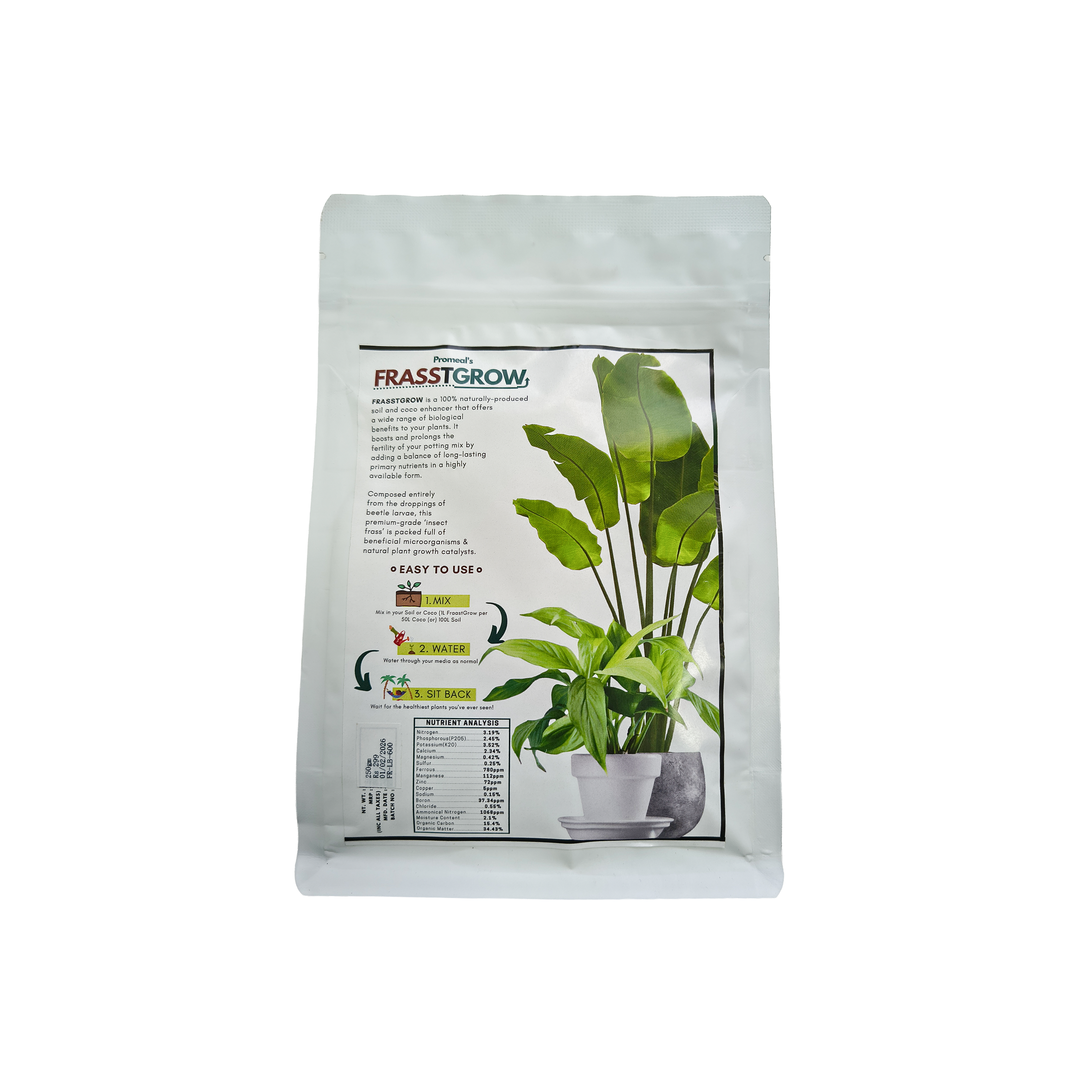 FrasstGrow Organic Frass Fertilizer for Plants – 250g